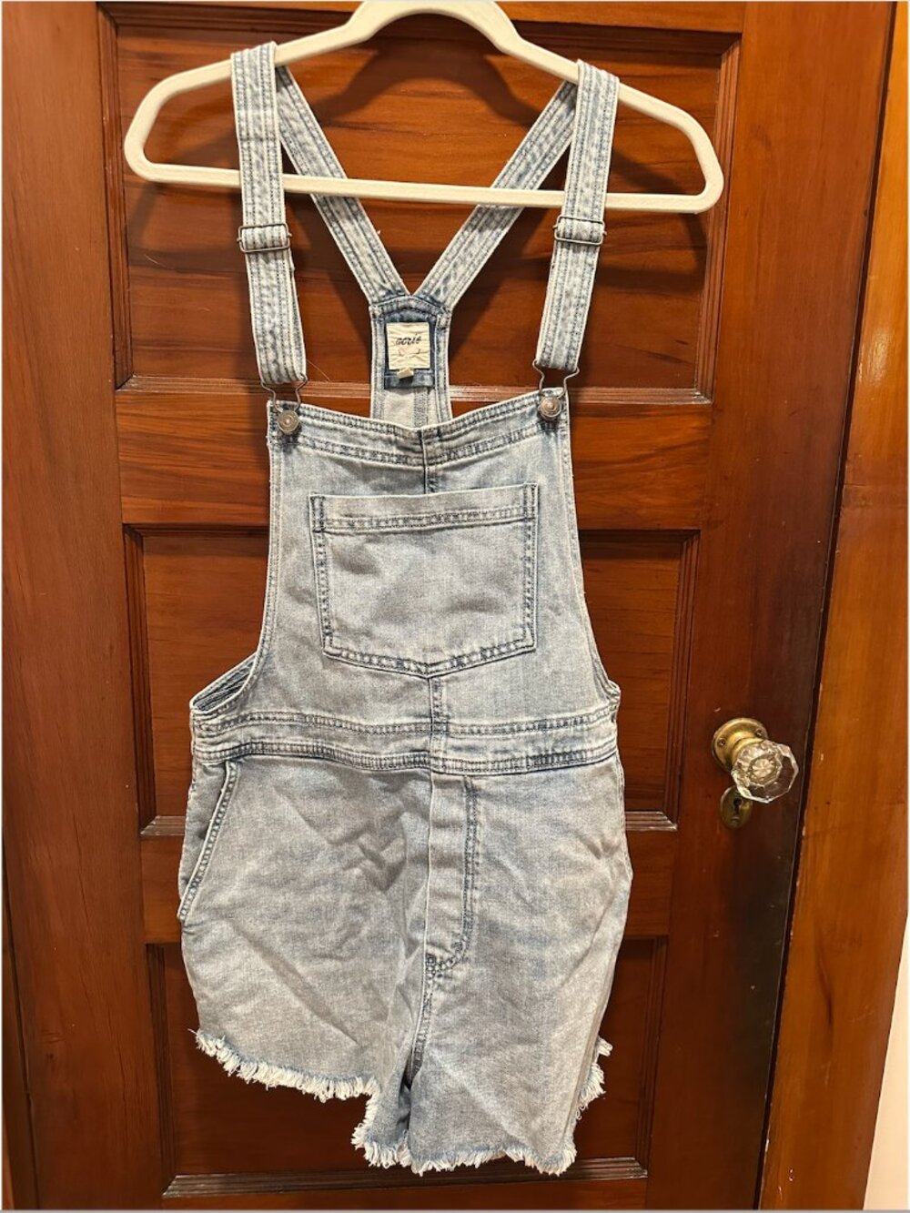 Aerie Blue Denim Overall Shorts